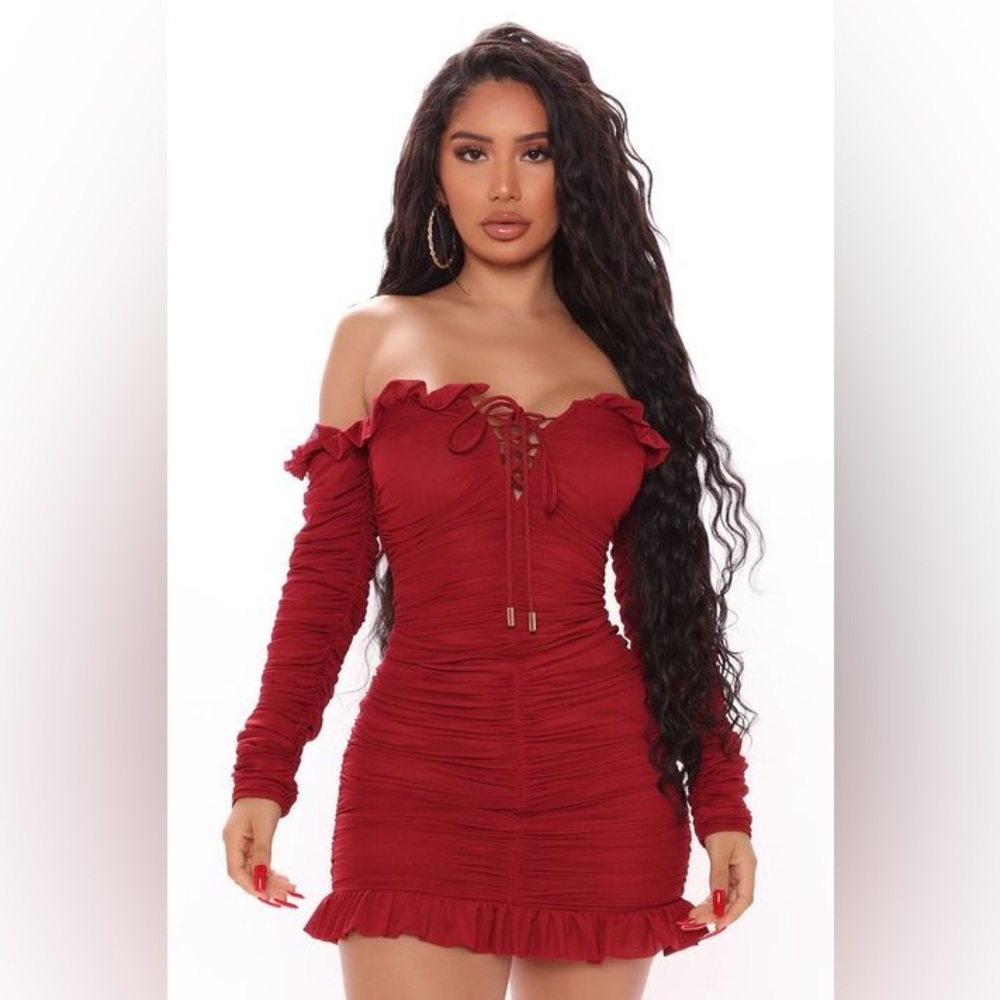 Chic Off-Shoulder Red Mini Dress
